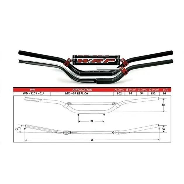 Poslední kusy - TAPER-X 28.6mm riadidlá MX-GP Replica