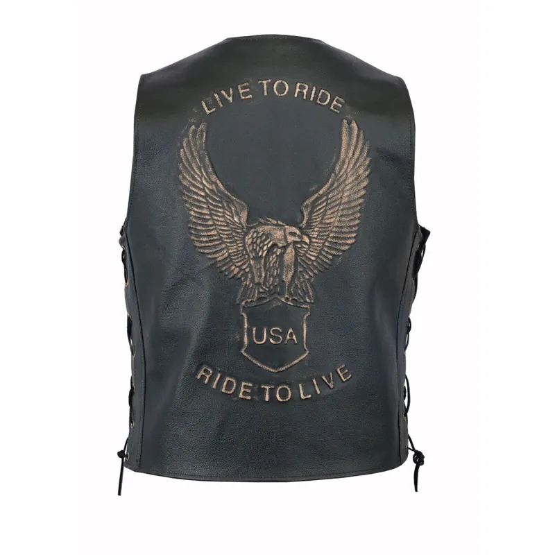 Právě dorazilo - Kožená vesta Live to ride Eagle