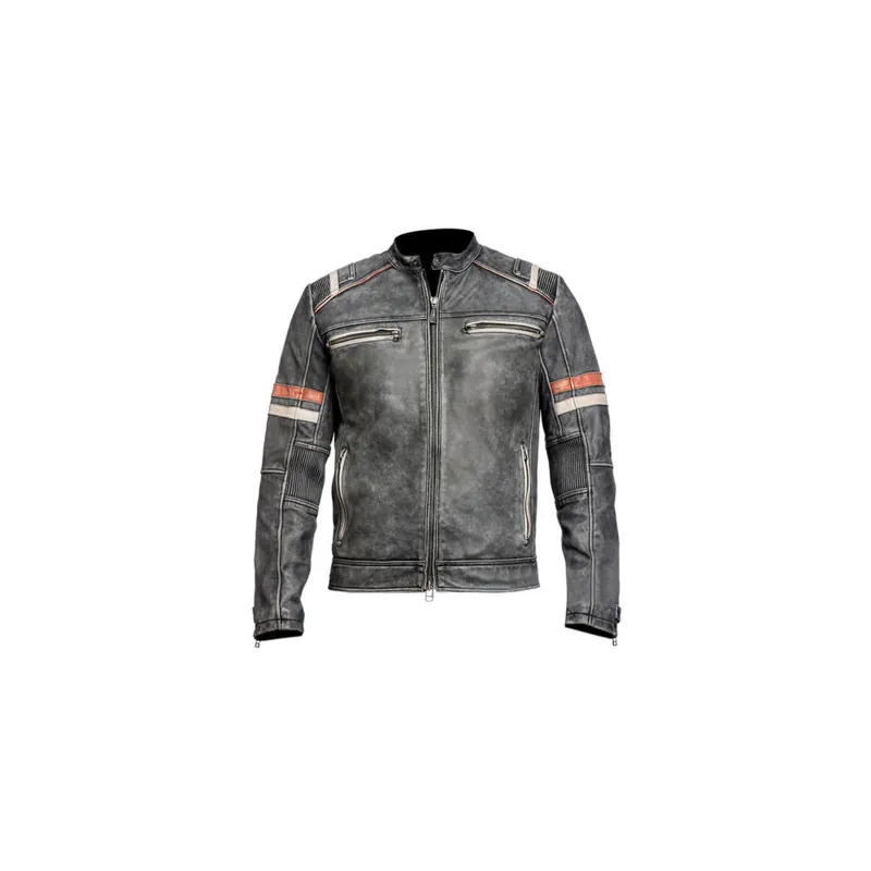 Ultimate Vintage kožená moto bunda retro šedá | Časově omezená nabídka