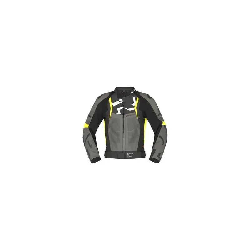 Moto bunda RICHA STRADALE fluo žluto/šedá kožená - Pořiďte si nyní