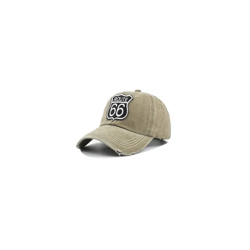 Kšiltovka Route 66 Badge snapback beige | Ušetřete