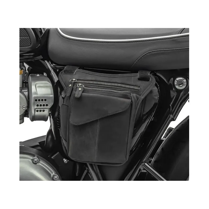 Kožená boční retro moto brašna malá černá - Výhodný nákup