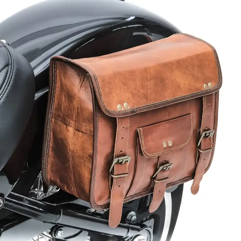 Kvalitní produkt | Kožené retro moto brašna hnědá 1ks
