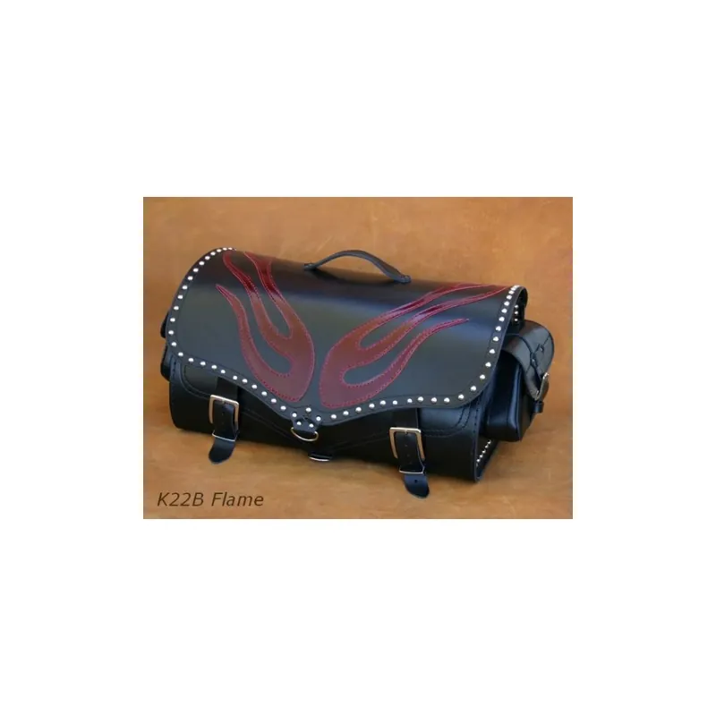 Rychlé odeslání | Kožený moto kufr K221B Flame, 39L