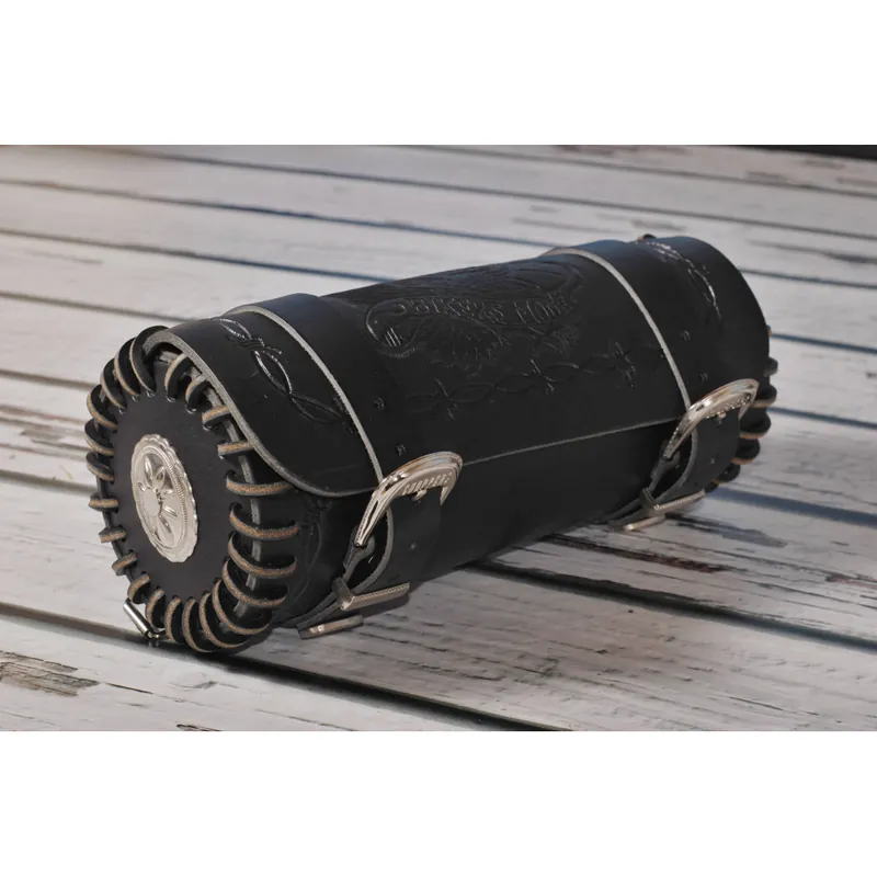 Kožená moto rolka Live to ride 30x12cm - Akční sleva