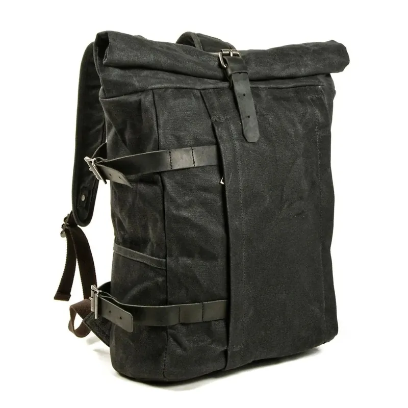 Textilní vintage batoh/ tailbag Atlanta 20L, retro black - Ušetřete více
