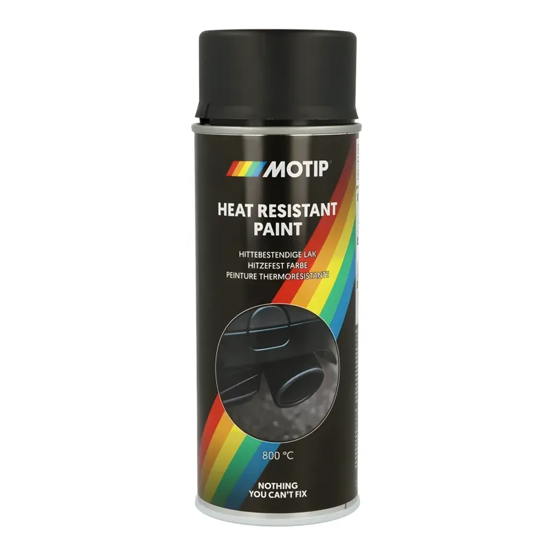 Nový produkt | MOTIP - Žáruvzdorný lak na válce a výfuky, ČERNÝ (HEAT RESISTANT) 800 °C (400ml)