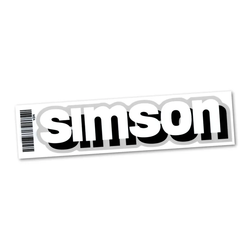Zlevněno | Nálepka nádrže (21cm), BÍLO-STŘÍBRNÁ (MZA) - Simson