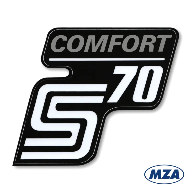 Nálepka schránky "COMFORT", STŘÍBRNÁ (MZA) - Simson S70 - Slevy