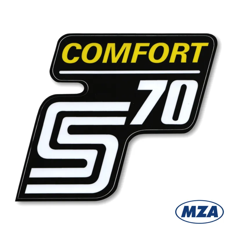 Nálepka schránky "COMFORT", ŽLUTÁ (MZA) - Simson S70 - Top cena