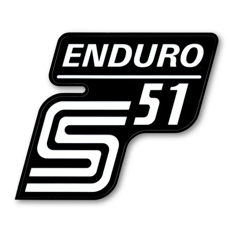 Nálepka schránky "ENDURO", BÍLÁ (MZA) - Simson S51 - Rychle mizí