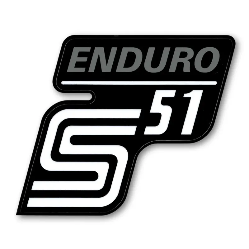 Omezené zásoby - Nálepka schránky "ENDURO", STŘÍBRNÁ/ŠEDÁ (MZA) - Simson S51