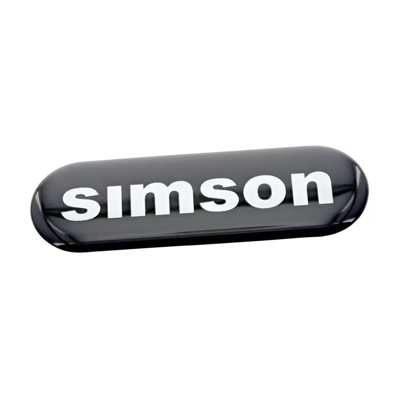 Nálepka SIMSON (3D GEL), ČERNÁ (88 × 28 mm) - Doprodej