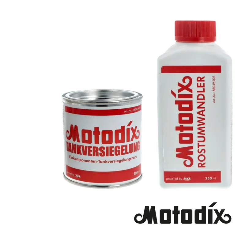 Sada pro renovaci vnitřku palivové nádrže MOTODIX, 2dílná - pro nádrže do 15 litrů | Akční cena