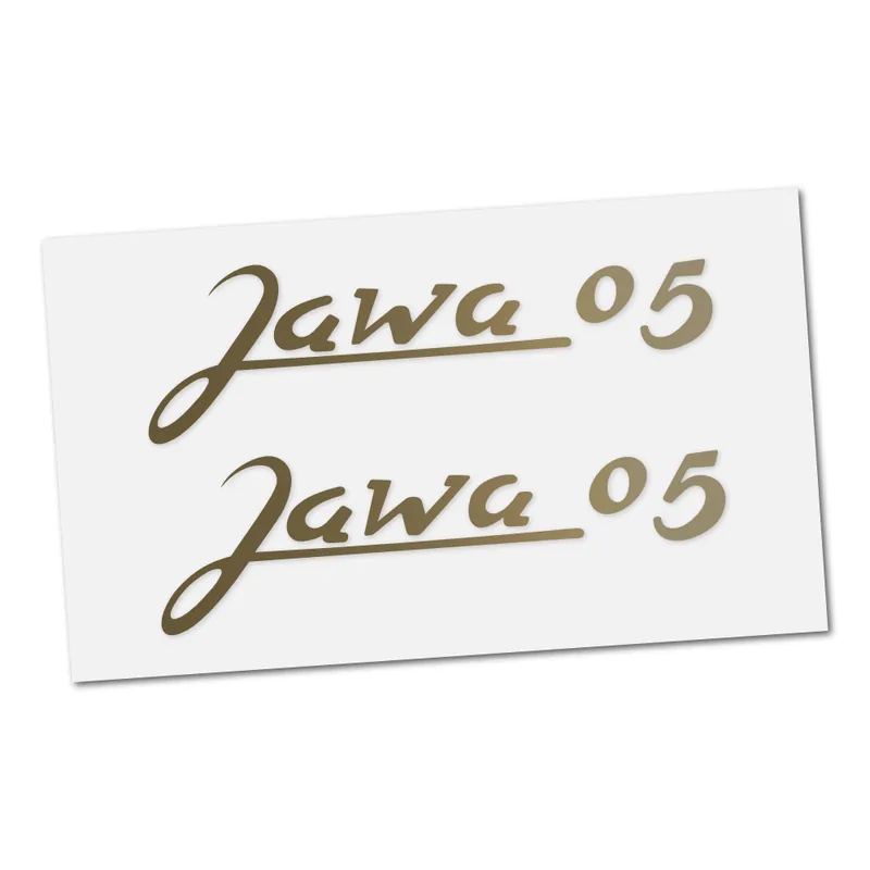 Připraveno k expedici | Samolepka JAWA 05 (nápis), ZLATÁ (2ks)