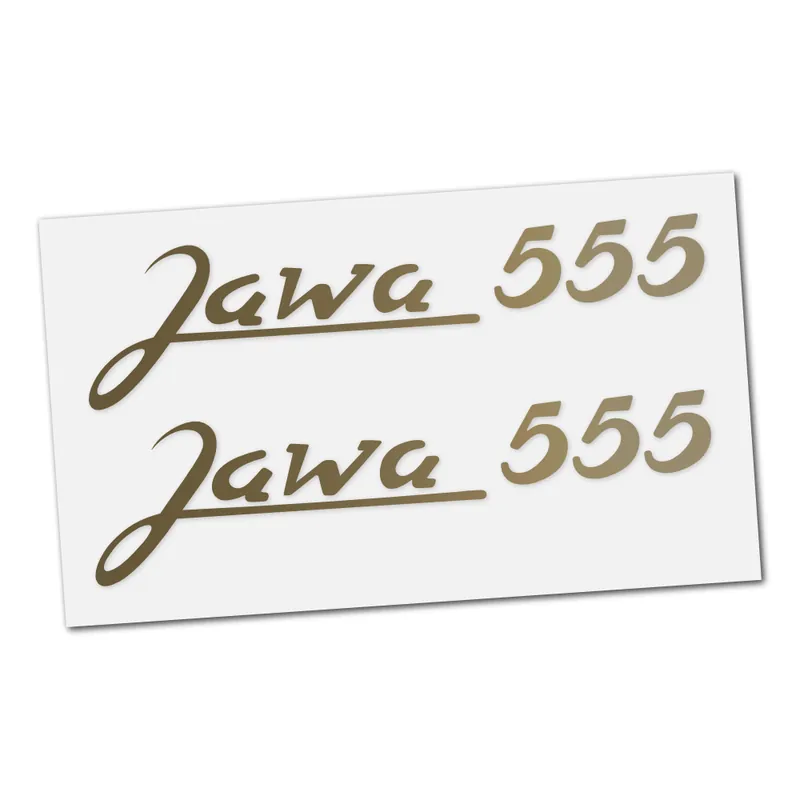 Výhodná nabídka - Samolepka JAWA 555 (nápis), ZLATÁ (2ks)