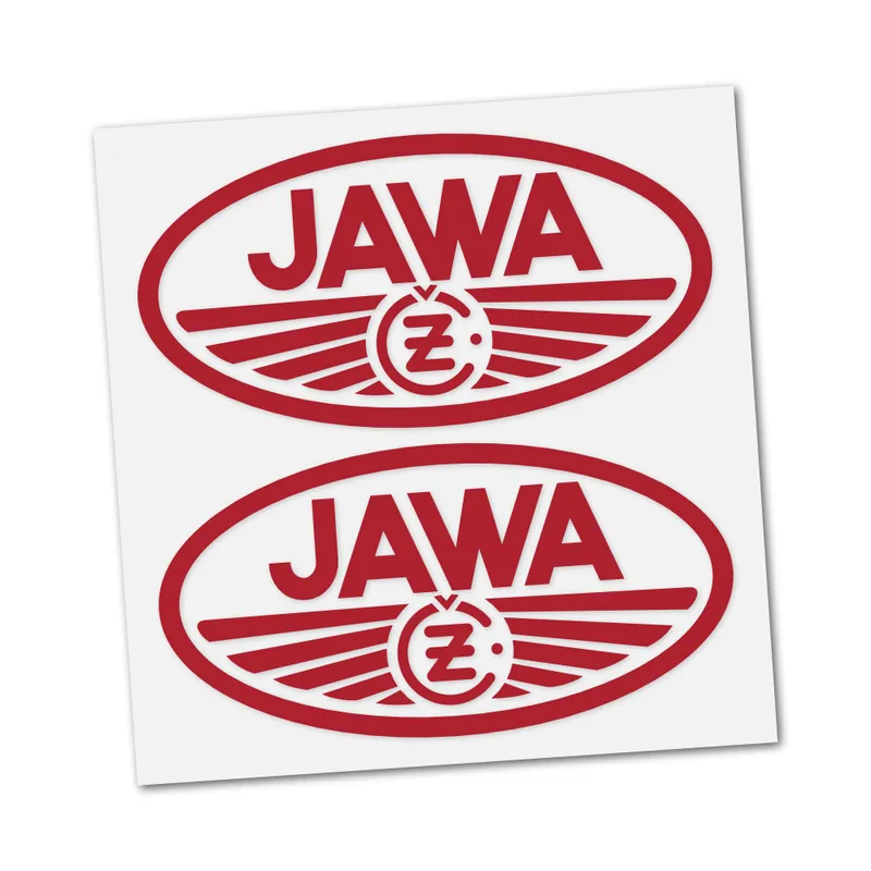 Samolepka JAWA-ČZ (logo), ČERVENÁ (2ks) - Mezi nejprodávanějšími