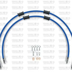 Outlet - CROSSOVER Hadice přední brzdy sada Venhill POWERHOSEPLUS SUZ-13002F-SB (2 hadice v sadě) modré hadice, chromové koncovky