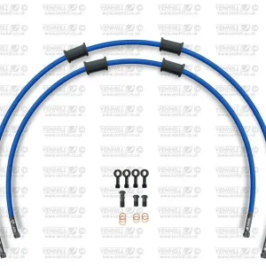 Bezpečná platba | CROSSOVER Hadice přední brzdy sada Venhill POWERHOSEPLUS SUZ-6020FB-SB (2 hadice v sadě) modré hadice, černé koncovky
