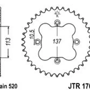 Nejlepší cena - Řetězová rozeta JT JTR 1760-36 36 zubů, 520