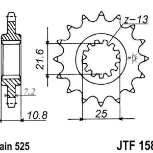 Řetězové kolečko JT JTF 1586-16RB 16 zubů, 525 pogumované - Nový produkt