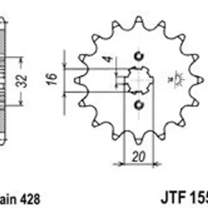 Akce - Řetězové kolečko JT JTF 1550-14 14 zubů, 428
