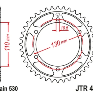 Řetězová rozeta JT JTR 479-47 47 zubů, 530 | Nenechte si ujít nabídku