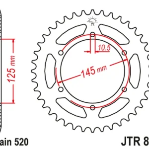 Poslední dny - Řetězová rozeta JT JTR 855-47 47 zubů, 520