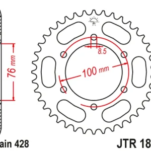Řetězová rozeta JT JTR 1844-48 48 zubů, 428 | Blesková nabídka