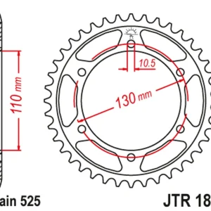 Řetězová rozeta JT JTR 1876-45 45 zubů, 525 | Doporučujeme