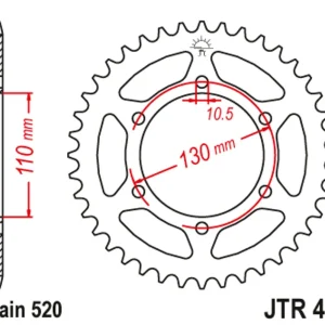 Žádaný produkt - Řetězová rozeta JT JTR 486-45 45 zubů, 520