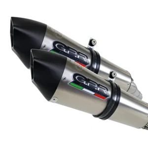 Prodejní hit - Dvojitá koncovka výfuku GPR NEW GRAND PRIX EVO TITANIUM A.67.RACE.GPAN.TO Broušený titan pro APRILIA Dorsoduro 900 2017-2020