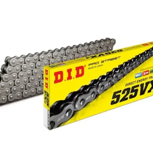Akční sleva | Řetězová sada D.I.D Chain - stříbrný řetěz 525 VX, X-kroužek, kolečko JT pogumované, rozeta JT pro YAMAHA Tracer 9 2021-2026