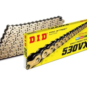 Akční nabídka | Řetězová sada D.I.D Chain - zlatý řetěz 530 VX, X-kroužek, kolečko JT pogumované, rozeta SUPERSPROX pro TRIUMPH Tiger 1050 2007-2013